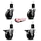 Service Caster 4'' Phenolic Wheel Swivel 1-3/4'' Expanding Stem Caster Set 2 Brakes, 4PK SCC-EX20S414-PHR-2-PLB-2-134 - alternate 5